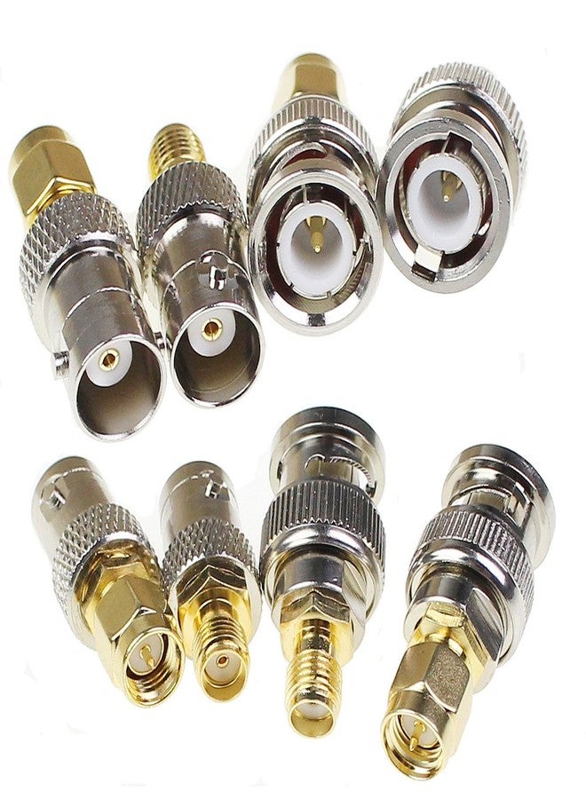 exgoofit SMA to BNC Kits Adapter Male Female 2 Set 8pcs RF Coax Coaxial Connector - Image 1